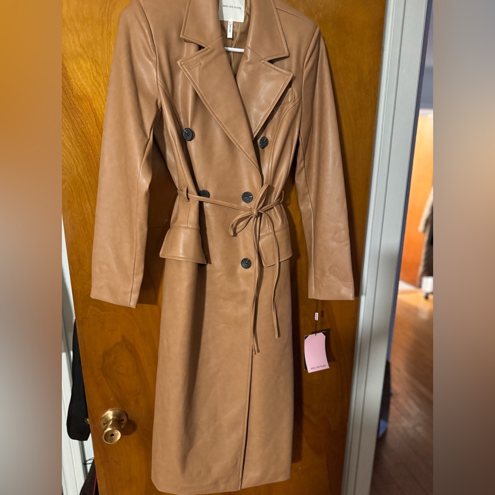 Macys Backstage vegan leather full length coat new with tags!